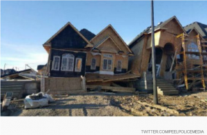 Storm pushes half-built homes over in Brampton